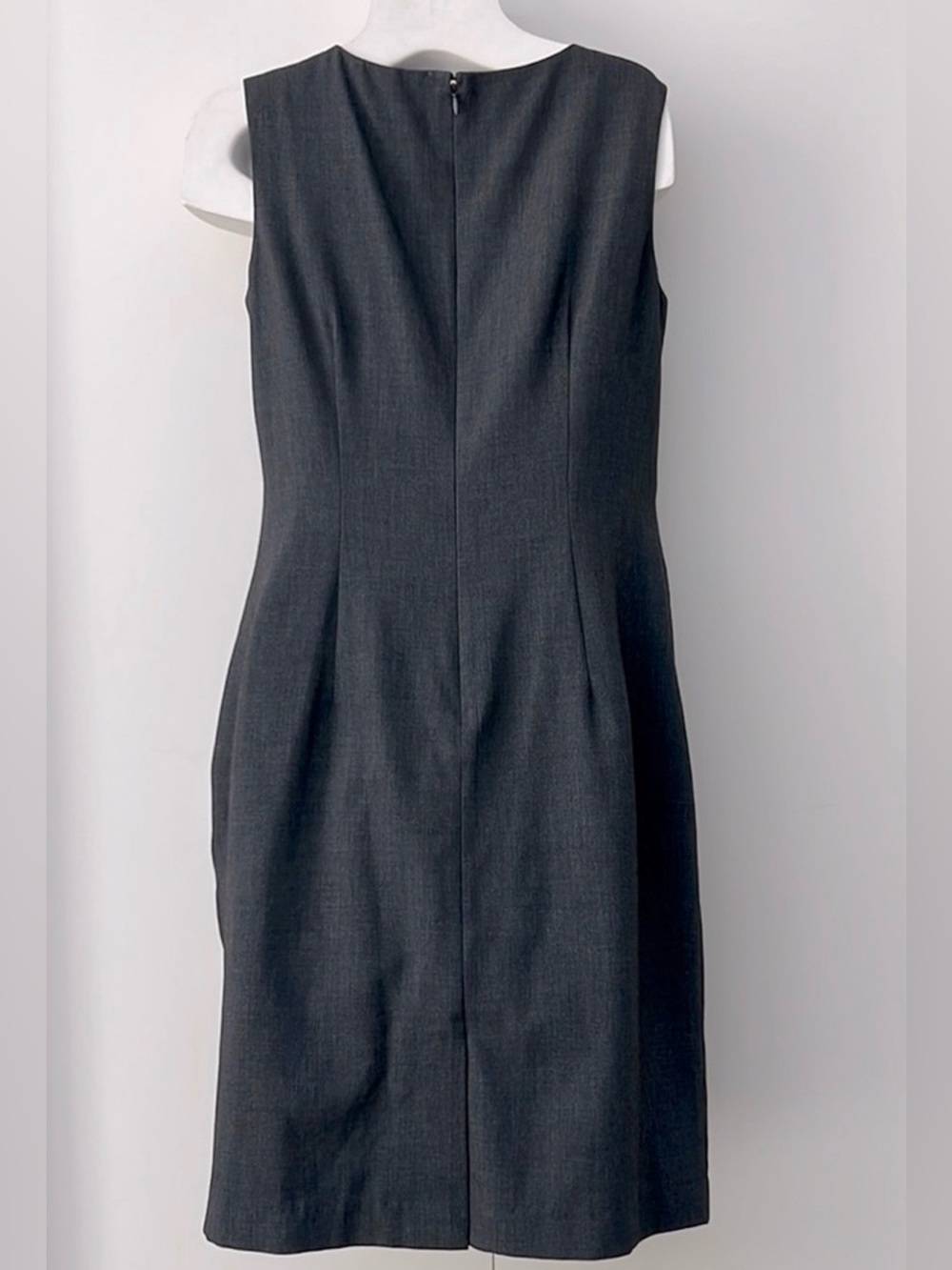 CALVIN KLEIN | Grey Sheath Dress with Zipper Details - Picture 7 of 10
